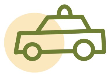 Yeşil taksi, illüstrasyon, vektör, beyaz arka planda..