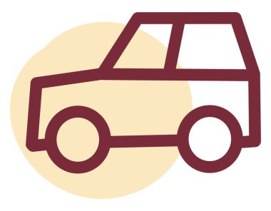 Kırmızı küçük araba, illüstrasyon, vektör, beyaz arka plan.