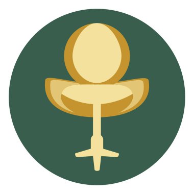 Kahverengi dönen sandalye, illüstrasyon, vektör, beyaz arka planda.