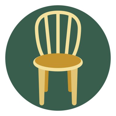 Beyaz arka planda küçük teras sandalyesi, illüstrasyon, vektör..