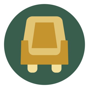 Beyaz arka planda küçük sarı koltuk, illüstrasyon, vektör..