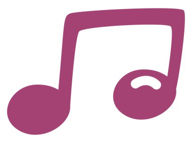 Pembe müzik notası, illüstrasyon, vektör, beyaz arkaplanda..