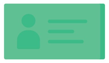 Kişi kartı, illüstrasyon, vektör, beyaz arkaplan.