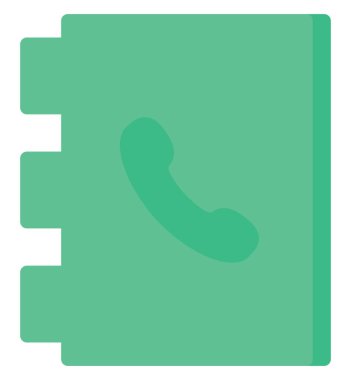 Beyaz arkaplandaki defter simgesi, illüstrasyon, vektör.