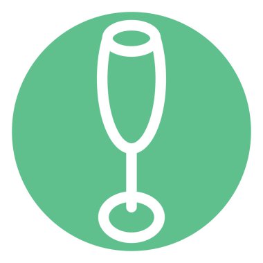 Beyaz arka planda şampanya flütü, illüt, vektör..