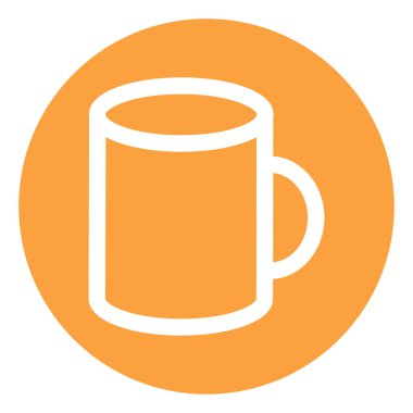 Turuncu büyük kupa, illüstrasyon, vektör, beyaz arkaplan.