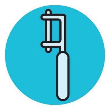 Beyaz arkaplanda diş temizleme aracı, illüstrasyon, vektör.