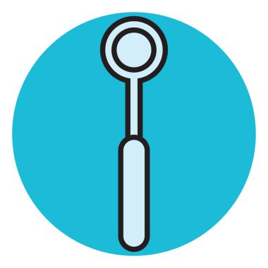 Beyaz arkaplanda diş aynası, illüstrasyon, vektör..