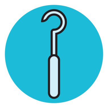 Diş temizleme kancası, illüstrasyon, vektör, beyaz arka planda..