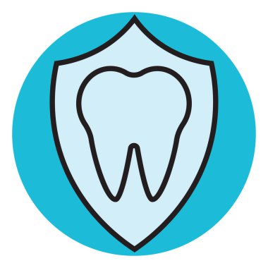 Beyaz arkaplanda diş madalyası, illüstrasyon, vektör..