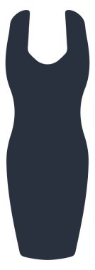 Bodycon elbise, illüstrasyon, vektör, beyaz arka plan.