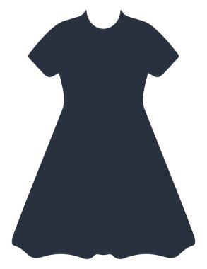 Akışkan mavi elbise, illüstrasyon, vektör, beyaz arka planda.