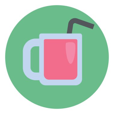 Beyaz arka planda saman, illüstrasyon, vektör ile pembe içecek.