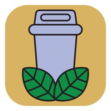 Eko geri dönüşüm kutusu, illüstrasyon, vektör, beyaz arkaplan üzerinde.