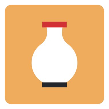 Beyaz vazo, illüstrasyon, vektör, beyaz arkaplan.