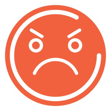 Kızgın ifade, illüstrasyon, vektör, beyaz arkaplanda.