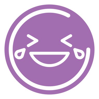 Beyaz arkaplanda gülen ifade, illüstrasyon, vektör.