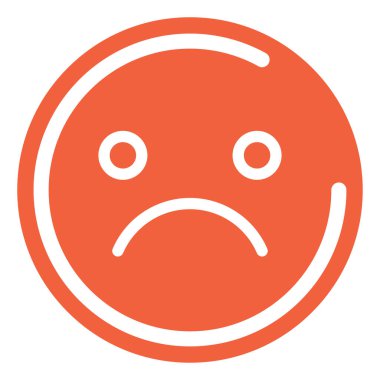 Üzücü kırmızı ifade, illüstrasyon, vektör, beyaz arkaplanda.