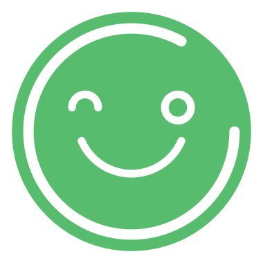 Göz kırpan ifade, illüstrasyon, vektör, beyaz arkaplan.