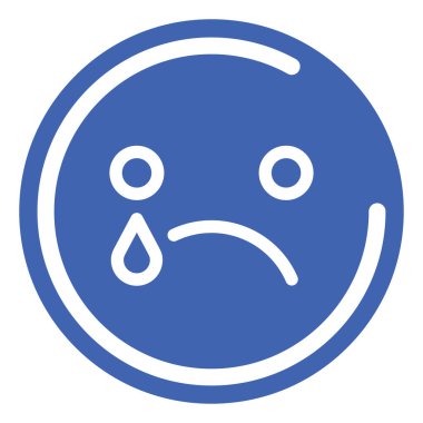 Ağlayan ifade, illüstrasyon, vektör, beyaz arkaplanda.