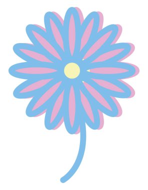 Beyaz arkaplanda pembe zambak, illüstrasyon, vektör..