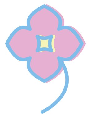 Beyaz arkaplanda pembe orkide, illüstrasyon, vektör..