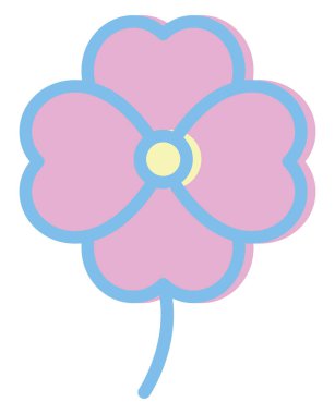 Pembe gül, illüstrasyon, vektör, beyaz arkaplanda.