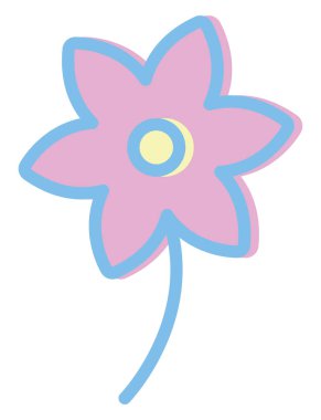 Beyaz arka planda pembe kaliforniya gelinciği, illüstrasyon, vektör.