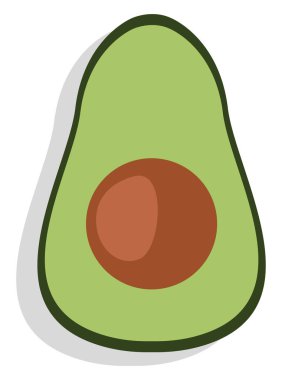 Avokado yarı yarıya, illüstrasyon, vektör, beyaz arkaplan üzerinde.