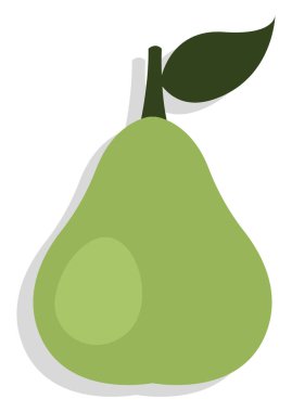 Beyaz zemin üzerinde yeşil armut, illüstrasyon, vektör.