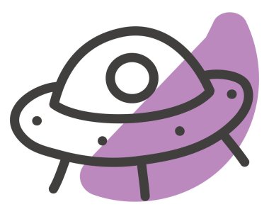 Uzaylı gemisi, illüstrasyon, vektör, beyaz arka planda..