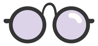 Siyah optik gözlük, illüstrasyon, vektör, beyaz arkaplan.