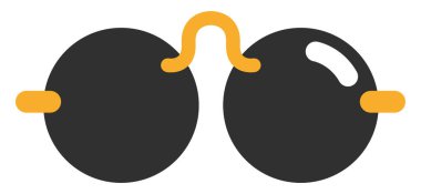 Altın güneş gözlüğü, illüstrasyon, vektör, beyaz arkaplan.