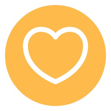 Sarı kalp, illüstrasyon, vektör, beyaz arkaplan.