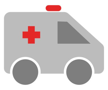 Ambulans arabası, illüstrasyon, vektör, beyaz arka planda..