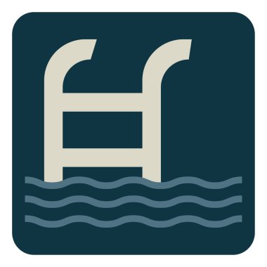 Otel havuzu, illüstrasyon, vektör, beyaz arka planda..