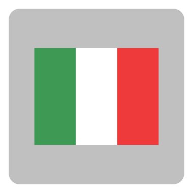 Beyaz arkaplanda İtalyan bayrağı, illüstrasyon, vektör.