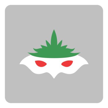 Beyaz arka planda İtalyan kadın maskesi, illüstrasyon, vektör..