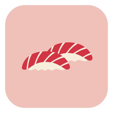 Japon suşisi, illüstrasyon, vektör, beyaz arka planda..