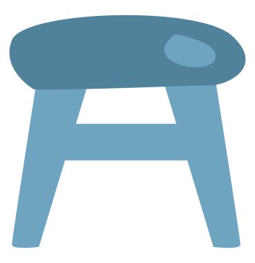 Beyaz arka planda küçük tabure, illüstrasyon, vektör.