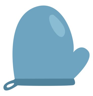 Beyaz arkaplanda mavi fırın eldiveni, illüstrasyon, vektör..