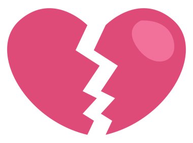 Kırık kalp, illüstrasyon, vektör, beyaz arka planda..