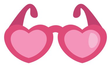 Kalp gözlüğü, illüstrasyon, vektör, beyaz arkaplan.