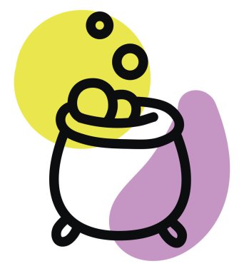 Sihirli kap, illüstrasyon, vektör, beyaz arkaplan.