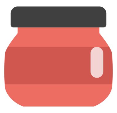 Beyaz arka planda kırmızı makyaj kremi, illüstrasyon, vektör..