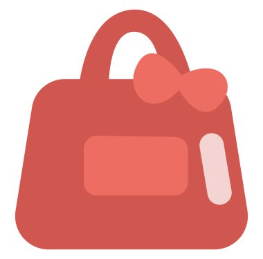 Kırmızı el çantası, illüstrasyon, vektör, beyaz arka planda..