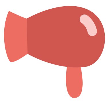 Beyaz arka planda kırmızı saç kurutma makinesi, illüstrasyon, vektör..