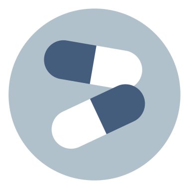 Beyaz arka planda iki hap, illüstrasyon, vektör..