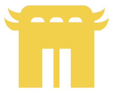 Beyaz arka planda Kore anıtı, illüstrasyon, vektör.