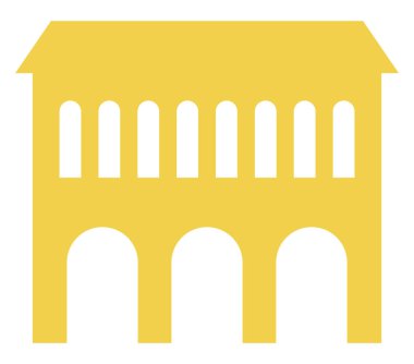 Beyaz arka planda güzel bir anıt, illüstrasyon, vektör.